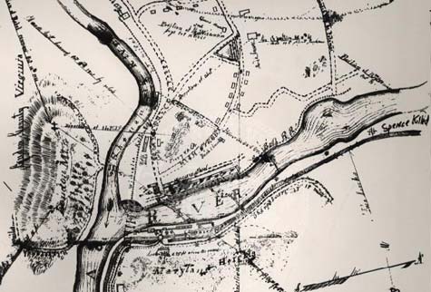 Detail of Russell's map