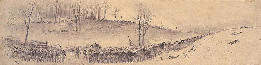 Edwin Forbes sketch of 1st Winchester Battle