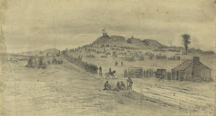Edwin Forbes sketch of Retreating troops, 8-31