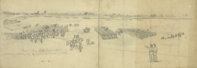 Review of General Ord's Division sketched by Waud
