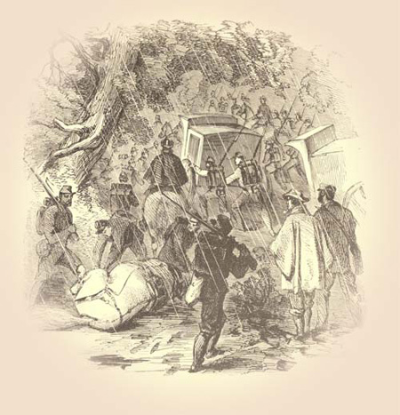 Illustration of Gen Banks' troops marching in MD