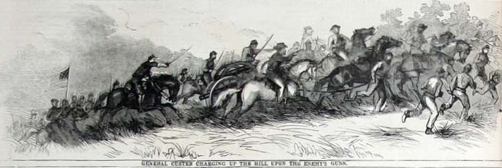Harpers illustration of Custer charging the hill, Sept 13