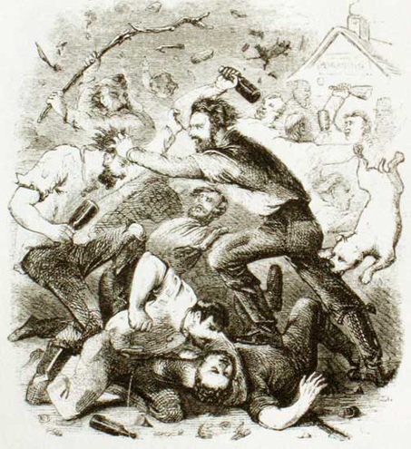 illustration of a brawl
