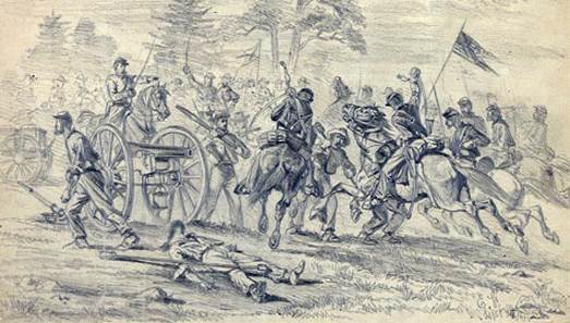 Edwin Forbes sketch of the capture of the guns, Sept 13