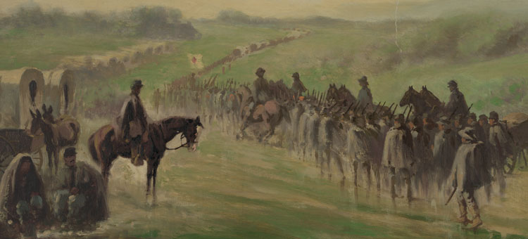 Edwin Forbes Painting, Army of the Potomac on the March