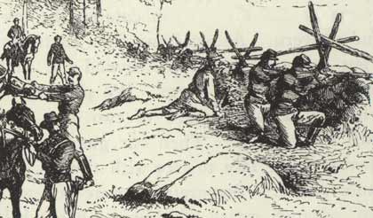Edwin Forbes sketch, "Resisting an Attack," cropped