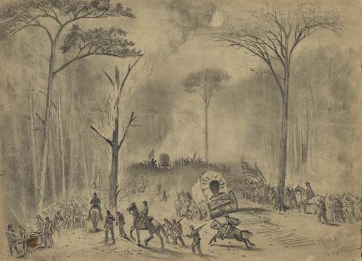 Edwin Forbes sketch of the U.S. Ford Road