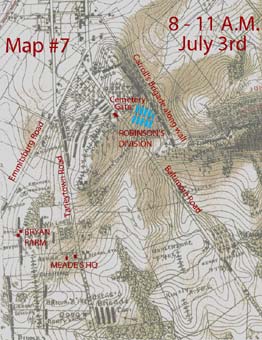 Map, 2nd Position, July 3rd, East Cemetery Hill