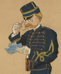 H. de Sta illustration from Alphabet Militaire