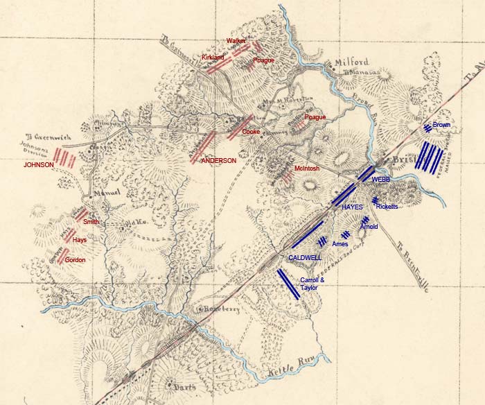 Jedidiah Hotchkiss Map of the Bristoe Battlefield