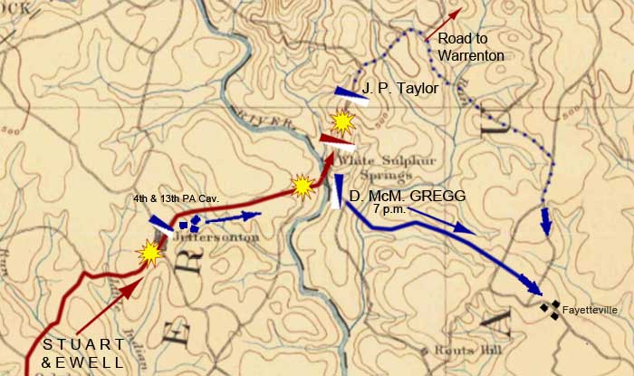 Map of General Gregg's Fight at Jefferson
