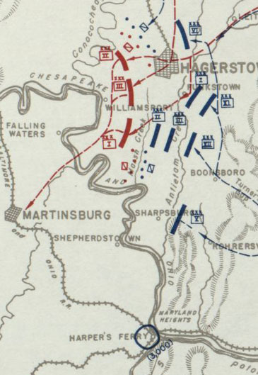 Map of Positions on July 13th 1863