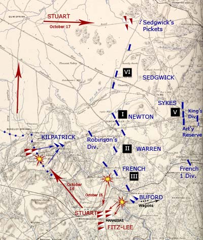 Map of Meade's line October 15 - 17 1863
