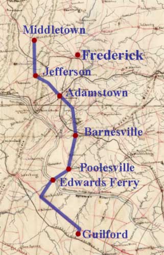 Map of the marches to Middletown, Md.