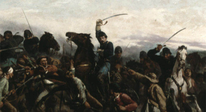 Victor Nehlig, Cavalry Charge of Lt. Henry B. Hidden, cropped.