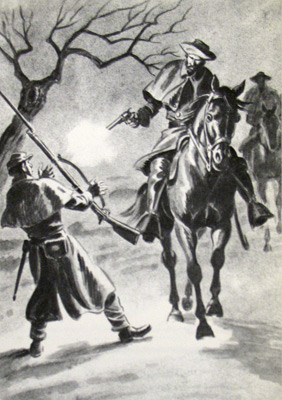 Frederic Ray illustration, Guerillas attacking a picket