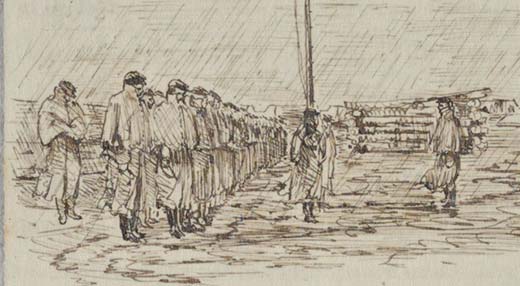 Charles Reed sketch, Inspection in the rain