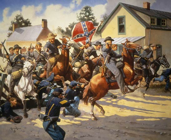Keith Rocco painting of Robertson's men taking Middleburg