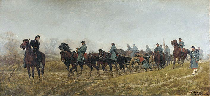 William T. Trego light artillery painting