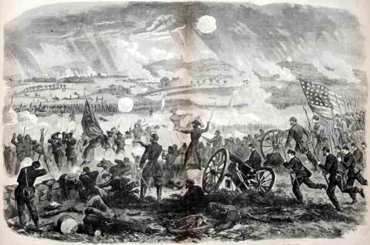 A.R. Waud Sketch in Harper's Weekly of Gettysburg Battle