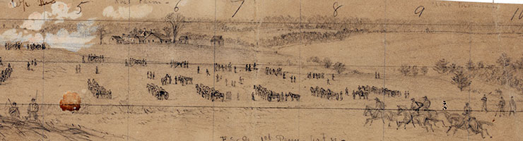 A.R. Waud Sketch of the front lines near the turnpike