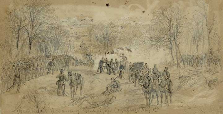 May 1st 1863, Sykes Div. sketched by Waud
