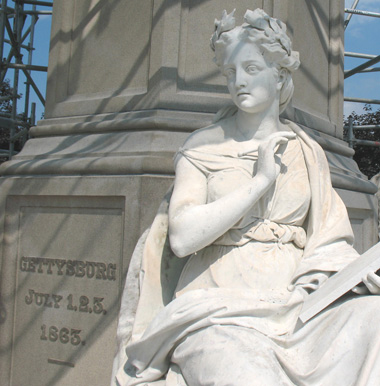 Allegorical Figure "History" on the National Soldiers Monument at Gettysburg Cemetery