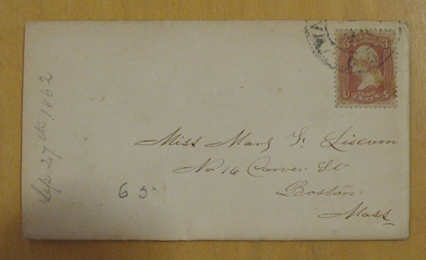 Letter Envelope, 9-27-1862