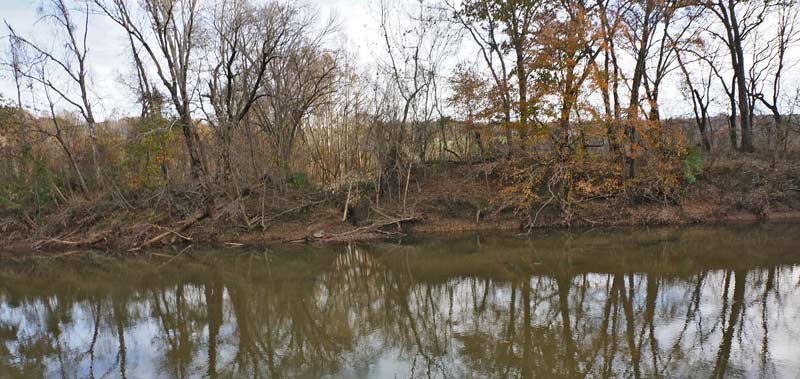 Possible site of Robertson's Ford on the Rapidan RIver, Taken from the North side lookng south.