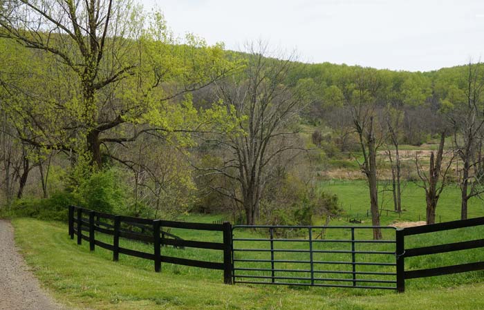Southwest side of Thoroughfare Gap from a farm road