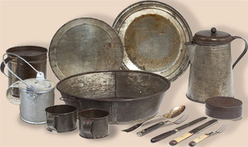 composite image of various tinware