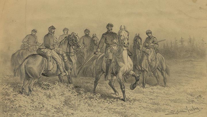 Edwin Forbes sketch, Cavalry Scouts