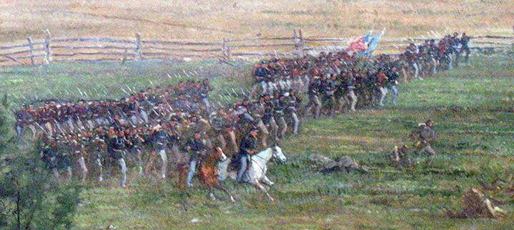 illustration of an infantry charge, Gettysburg Cyclorama