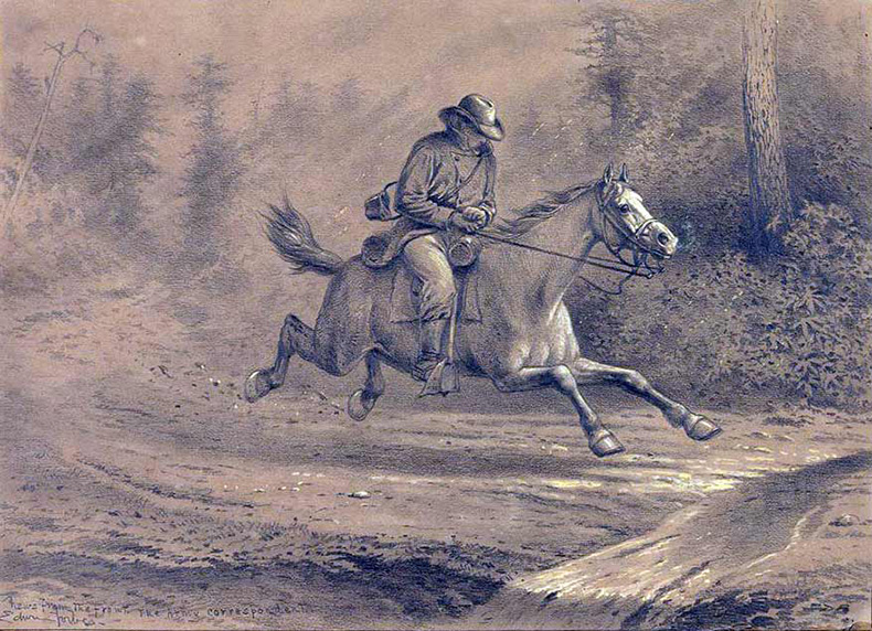 Edwin Forbes sketch of a Correspondent en route
