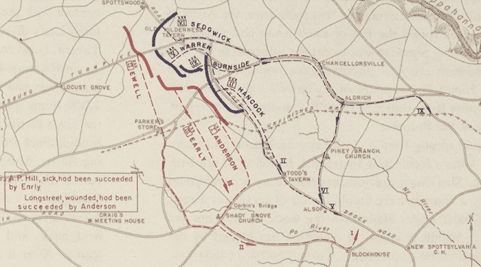 Map of opposing lines May 7-8, 1864