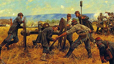 Detail from Don Troiani painting, of a rebel battery