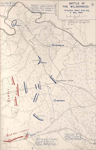 Map of the Wilderness, May 5, 9 a.m.