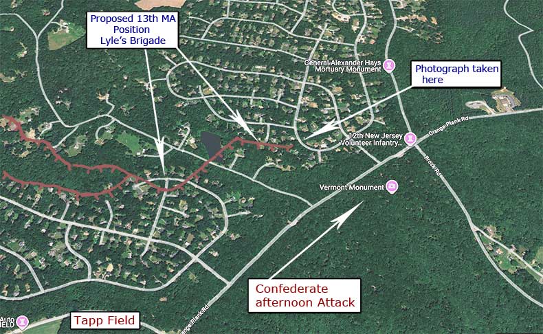 Satellite Map of Wilderness Battlefield May 6 1864